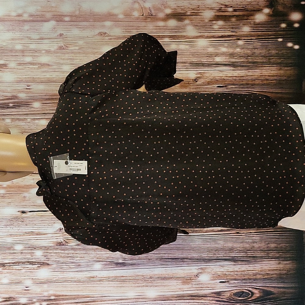 Worthington Women's Long Sleeve Tie Neck Polka-dot Blouse Size S - Picture 8 of 11